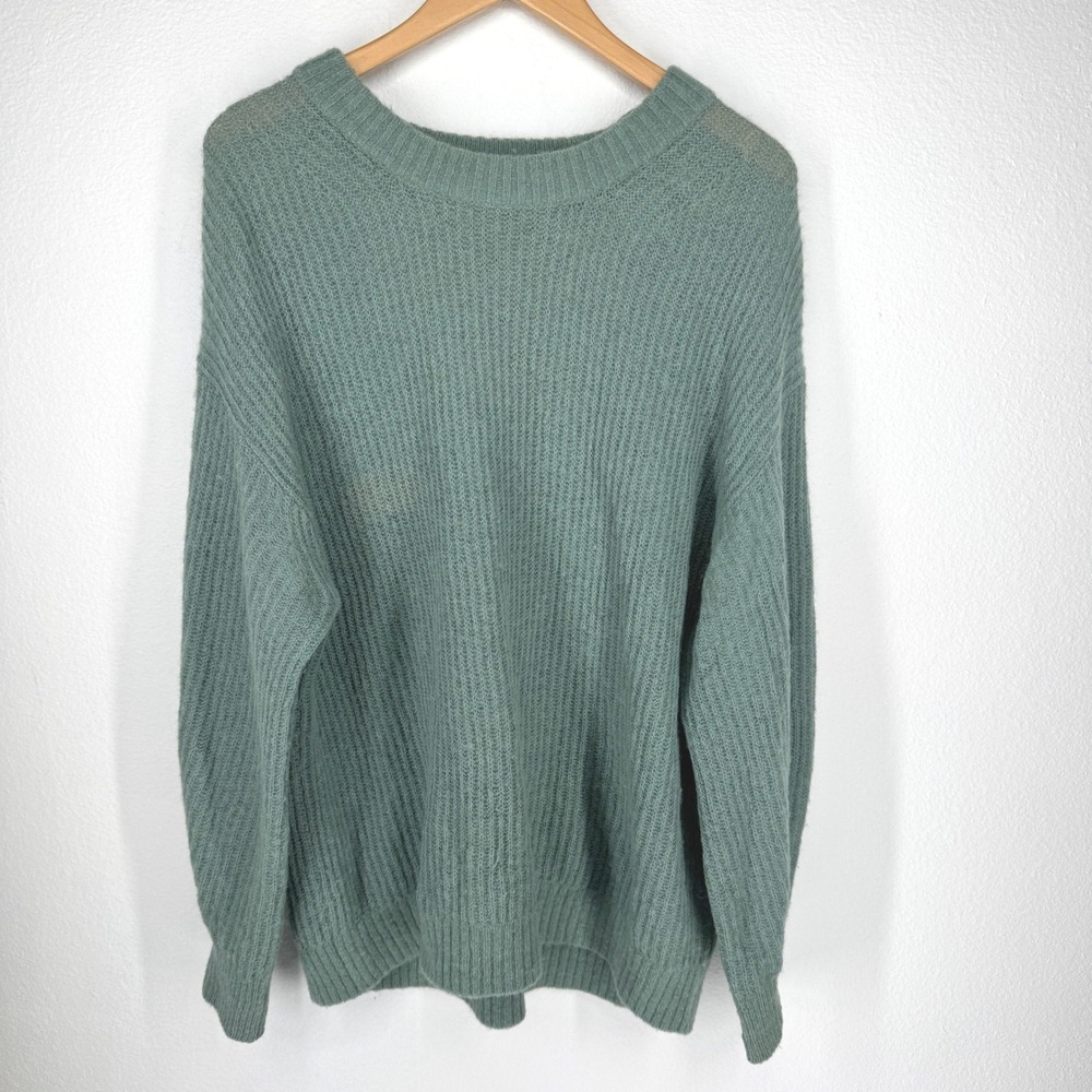 Cozy Ribbed Crewneck Sweater in Sage Green